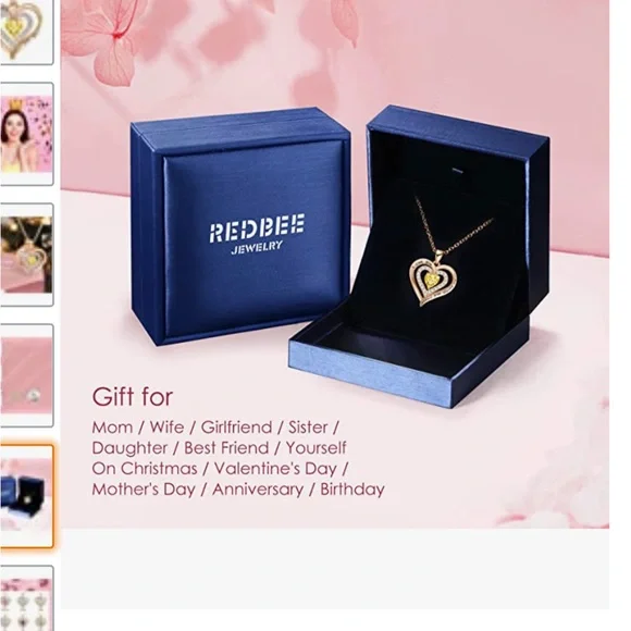 💖See New Listing💖 Redbee November Birthstone Heart Necklace New - Picture 8 of 16